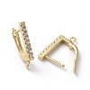 Brass Micro Pave Cubic Zirconia Hoop Earring Findings with Latch Back Closure ZIRC-G158-10G-2