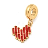 304 Stainless Steel Enamel European Dangle Charms STAS-U005-24B-G-1