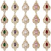 3Pcs Brass Micro Pave Cubic Zirconia Links Connectors KK-YW0003-49LG-05-2