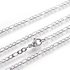 304 Stainless Steel Figaro Chain Necklaces NJEW-E143-09P-2