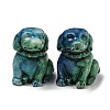 Dyed Natural Imperial Jasper Dog Figurine Statue for Living Room Table Home Decoration DJEW-N003-05C-1