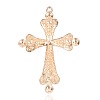 Golden Plated Alloy Rhinestone Cross Big Pendants RB-J109-01G-2