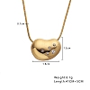 Golden Tone Titanium Steel Crystal Rhinestone Round Snake Chain Pendant Necklaces PW-WG040E8-03-1