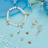 10pcs 5 Styles Marine Organism Theme Brass Micro Pave Cubic Zirconia Charms FIND-FG0004-04-5