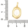 Brass Pave Natural Freshwater Shell Pendants KK-U040-03G-3