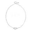 304 Stainless Steel Screw Carabiner Lock Pendant Paperclip Chain Necklaces NJEW-JN05860-02-4