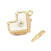 Brass Micro Pave Cubic Zirconia Box Clasps KK-P291-46G-2