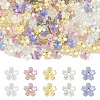 50Pcs Transparent Electroplate Glass Bead Caps EGLA-YW0007-17A-2