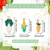 12Pcs 4 Style Vegetable Theme Alloy Enamel Pendant Locking Stitch Markers HJEW-AB00663-2