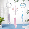 BENECREAT 3Pcs 3 Colors Japanese Glass Wind Chimes DJEW-BC0001-13-6