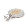304 Stainless Steel Flat Round Pendants STAS-D034-01-3