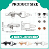 6 Sets 6 Colors Alloy Interlocking Clasps for Coat Down Jacket Sewing Accessories FIND-BC0014-21B-2
