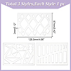 3Pcs 3 Styles Clear Acrylic Drawing Stencils AJEW-HY0001-77C-2