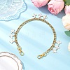 3Pcs 3 Colors Alloy Enamel Flower Charm 304 Stainless Steel Cuban Link Chain Bag Decorative Chains FIND-JF00160-4