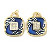 Brass Micro Pave Cubic Zirconia Pendants KK-B124-04G-03-1