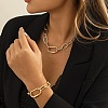 Oval Alloy & Aluminum Link Chain Necklaces & Link Bracelets Sets FS-WG10066-01-3