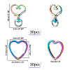   10Pcs Rainbow Color Plated Iron Split Key Rings KEYC-PH0001-75B-2