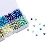 10 Color Eco-Friendly Pearlized Round Glass Pearl Beads HY-PH0010-02-2