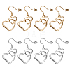 4 Pairs 2 Colors Iron Hollow Heart Dangle Earrings EJEW-HY0001-43-1
