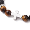 Natural Mixed Gemstone Beaded Stretch Bracelets for Women Men BJEW-JB11280-4