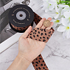 Leopard Print Polyester Ribbon OCOR-WH0047-43A-3