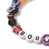 3Pcs 3 Styles Halloween Theme Resin & Polymer Clay & Glass Beaded Stretch Bracelets BJEW-JB10876-4