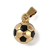 Trendy Necklace Findings 304 Stainless Steel FootBall/Soccer Ball Pendants STAS-L012-B01G-1