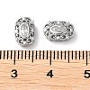 Oval Rhodium Plated 925 Sterling Silver Hollow Out Beads STER-D005-03P-3
