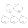 5Pcs Brass Braided Macrame Pouch Empty Stone Holder Bracelet Making BJEW-UN0001-65P-1