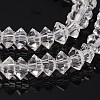 Faceted Bicone Transparent Glass Bead Strands GLAA-J082-A11-1