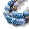 Faceted Natural Fire Crackle Agate Beads Strands G-F447-12mm-N06-4