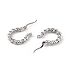 Brass Twist Hoop Earrings for Women EJEW-L234-088P-3