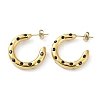 Real 18K Gold Plated 304 Stainless Steel Ring Stud Earrings with Rhinestone EJEW-L267-003G-02-1