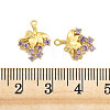 Brass Pave Purple Cubic Zirconia Chandelier Component Links KK-H071-01G-3