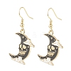 Alloy Enamel Skull Moon Dangle Earrings EJEW-JE04875-03-1