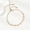 304 Stainless Steel Cable & Bar Link Chain Slider Bracelets for Women BJEW-JB12858-01-1