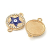 Alloy Blue Enamel Connector Charms ENAM-S003-02F-2