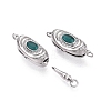 Brass Micro Pave Clear Cubic Zirconia Box Clasps KK-Q074-05P-2