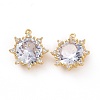 Brass Micro Pave Clear Cubic Zirconia Pendants ZIRC-F133-07G-2