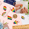 SUNNYCLUE 7Pcs 7 Style Rainbow Color Pride Flag Word Love Enamel Pin JEWB-SC0001-25-3