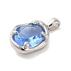 Platinum Brass Micro Pave Cubic Zirconia Pendants KK-U031-02P-05-2