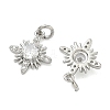 Brass Micro Pave Clear Cubic Zirconia Pendants KK-D229-13P-2