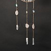 Natural Quartz Crystal Chips Moon Wind Chime HJEW-M004-17-3