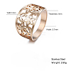 Flower Pattern Hollow Out 304 Stainless Steel Finger Rings FS-WGDCC5F-08-2