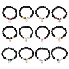 12Pcs 12 Constellations 304 Stainless Steel Charm Bracelets BJEW-JB12703-2