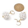 Polymer Clay Rhinestone Disco Ball Dangle Leverback Earrings EJEW-JE05297-01-3