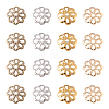 1600Pcs 4 Colors 8-Petal Iron Bead Caps IFIN-CJ0001-64-4