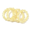 Natural Golden Silk Jade Round Beaded Stretch Bracelets for Women BJEW-F535-01E-4