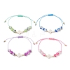 Adjustable Glass & Synthetic Turquoise & Non-magnetic Hematite Beads Braided Beaded Bracelets for Women BJEW-JB13579-2