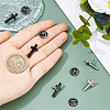 4Pcs Cross Brass Brooches JEWB-FH0001-69EB-3